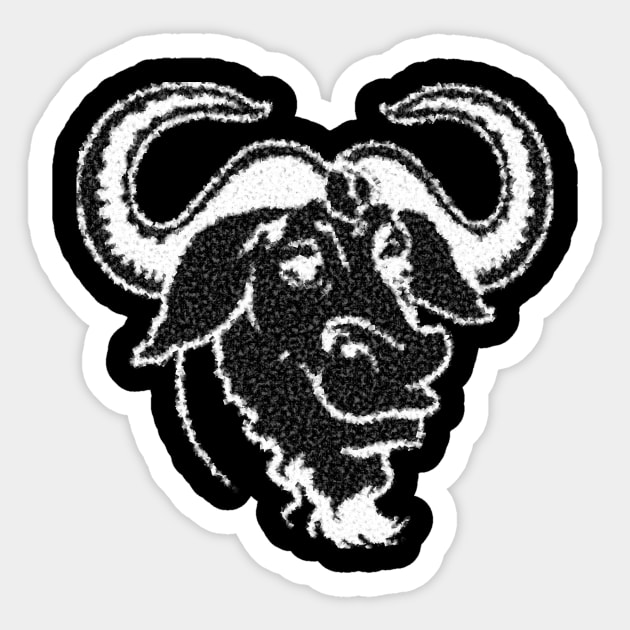 GNU - Cubism Sticker by cryptogeek